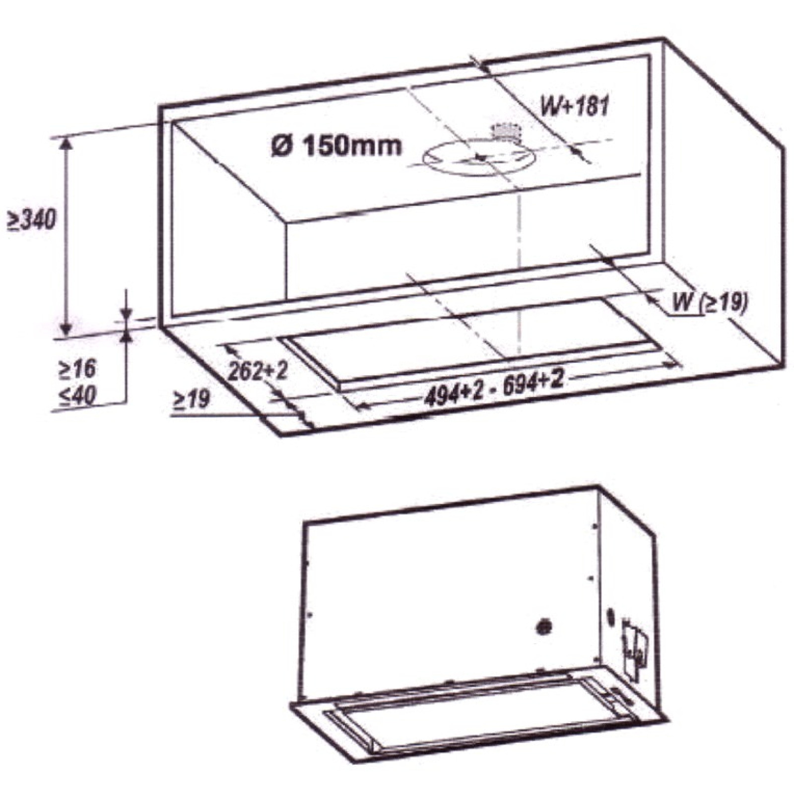 Hota incorporabila Elica LANE IX/A/52 Inox